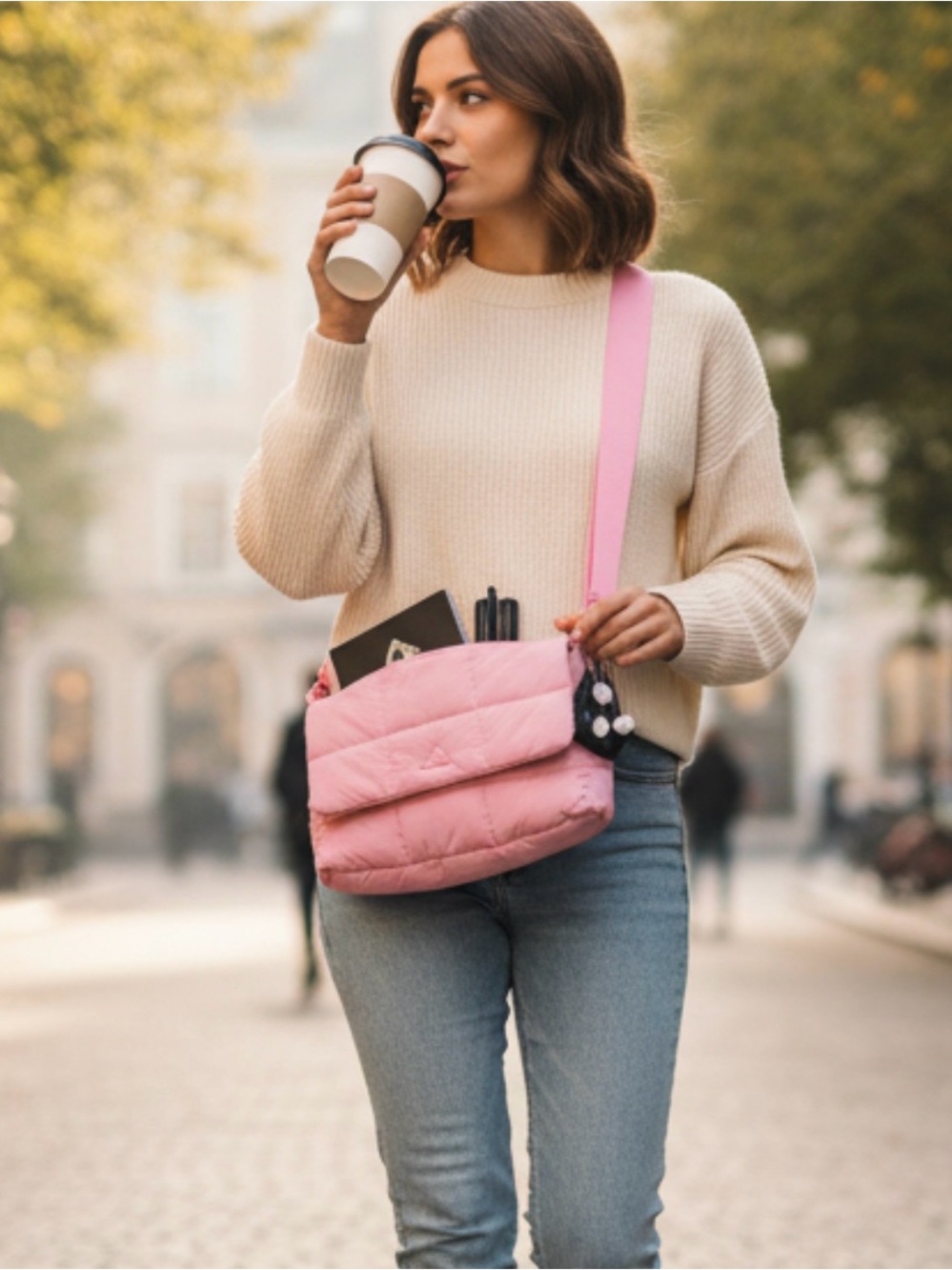 NWT Adidas Quilted Crossbody Bag Pink